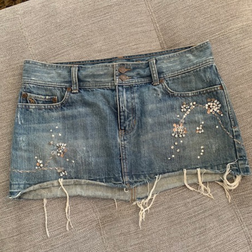Ambercrombie & Fitch Denim Skirt with Rhinestones